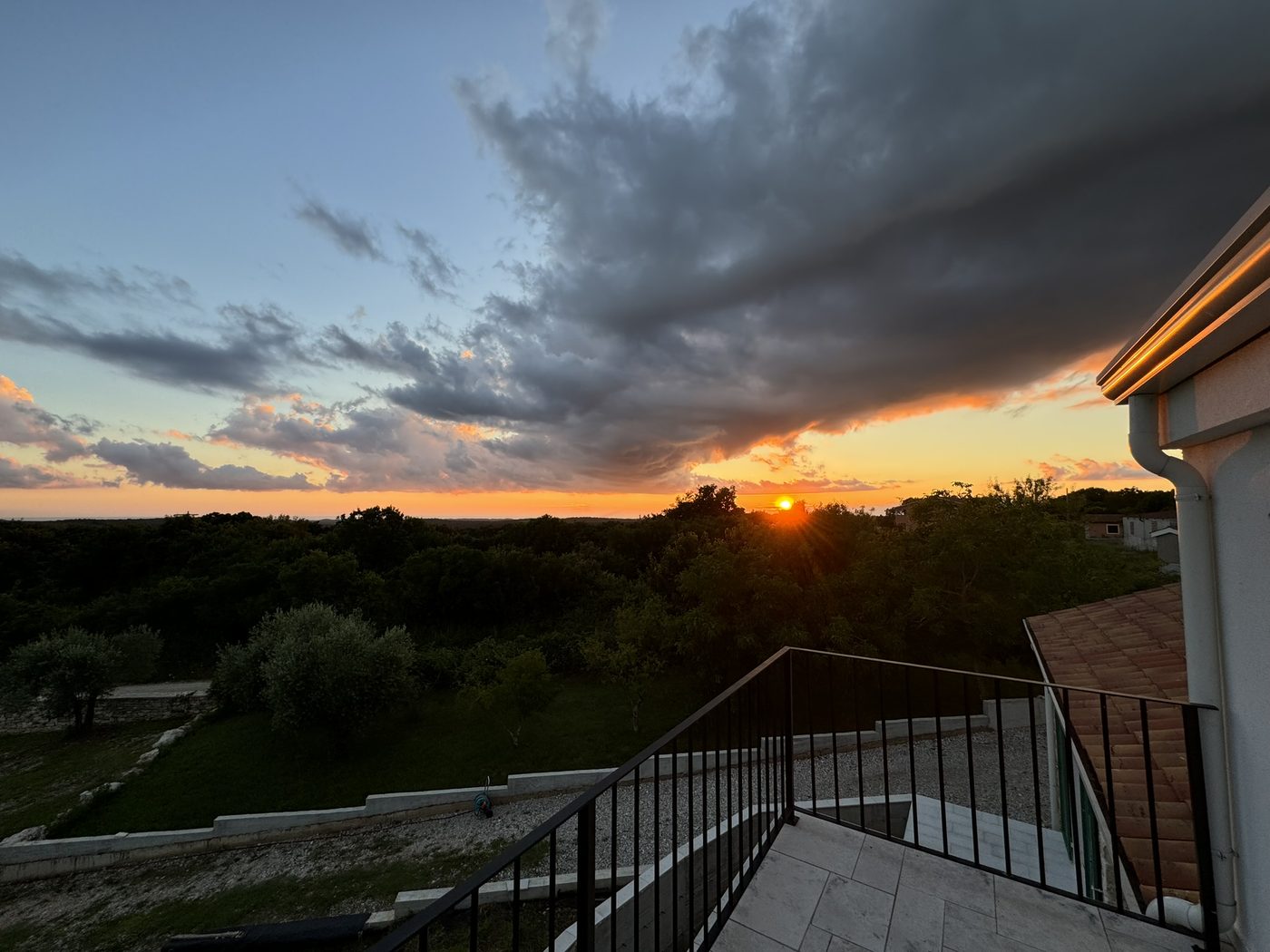 Sunset seen from the first-floor terrace